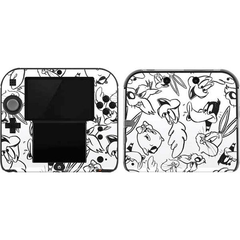 Looney Tunes Looney Squad Black and White Grid Nintendo 2DS Skin