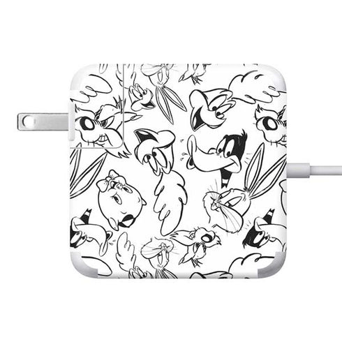 Looney Tunes Looney Squad Black and White Grid 85W Power Adapter (15 and 17 inch MacBook Pro Charger) Skin
