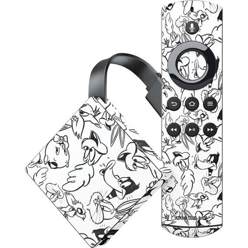 Looney Tunes Looney Squad Black and White Grid Amazon Fire TV Skin
