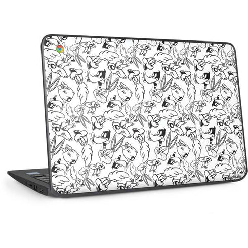 Looney Tunes Looney Squad Black and White Grid HP Chromebook Skin