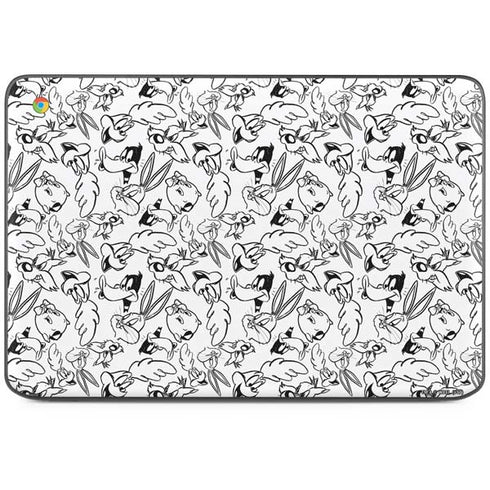 Looney Tunes Looney Squad Black and White Grid HP Chromebook Skin