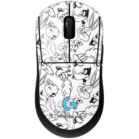 Looney Tunes Looney Squad Black and White Grid G Pro Wireless Gaming Mouse Skin