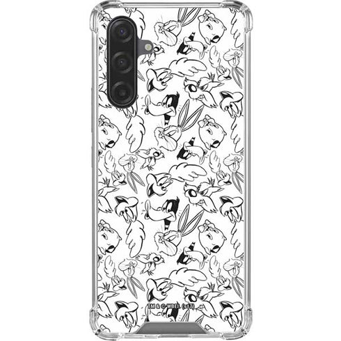 Looney Tunes Looney Squad Black and White Grid Galaxy A17 Clear Case