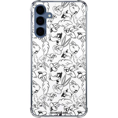 Looney Tunes Looney Squad Black and White Grid Galaxy A35 5G Clear Case