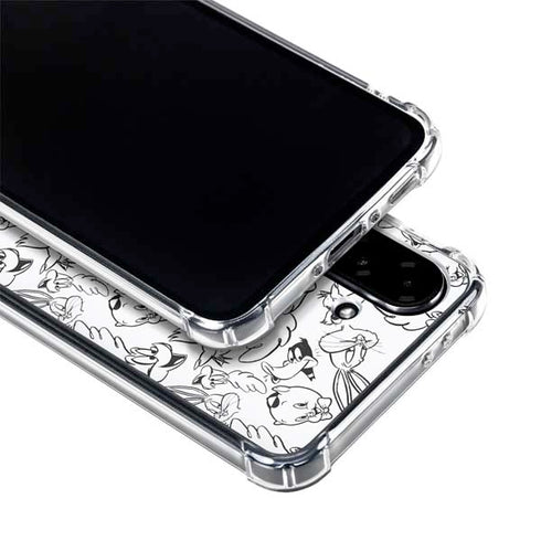Looney Tunes Looney Squad Black and White Grid Galaxy A36 5G Clear Case