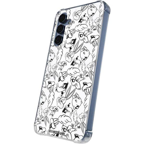 Looney Tunes Looney Squad Black and White Grid Galaxy A55 5G Clear Case