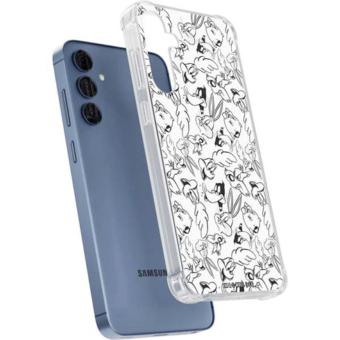 Looney Tunes Looney Squad Black and White Grid Galaxy A55 5G Clear Case