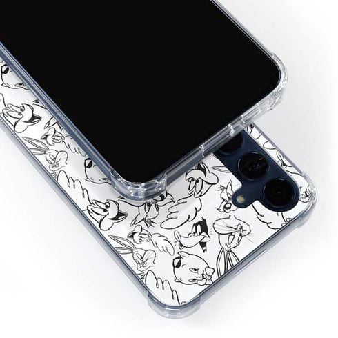Looney Tunes Looney Squad Black and White Grid Galaxy A55 5G Clear Case