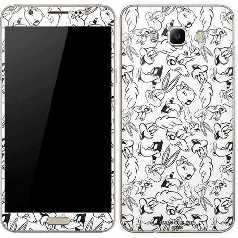 Looney Tunes Looney Squad Black and White Grid Galaxy J7 Skin