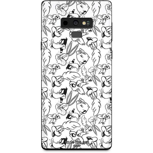 Looney Tunes Looney Squad Black and White Grid Galaxy Note 9 Skin