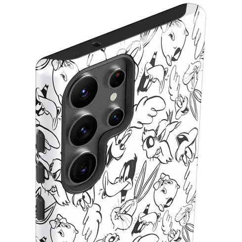 Looney Tunes Looney Squad Black and White Grid Galaxy S23 Ultra Pro Case