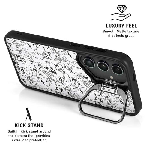 Looney Tunes Looney Squad Black and White Grid Galaxy S24 FE Kickstand Case