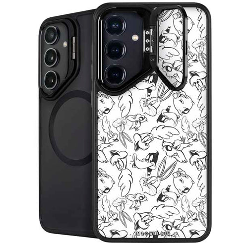 Looney Tunes Looney Squad Black and White Grid Galaxy S25 Kickstand Case
