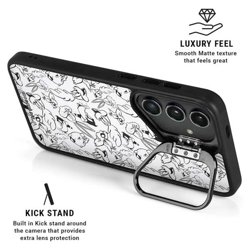 Looney Tunes Looney Squad Black and White Grid Galaxy S25 Kickstand Case