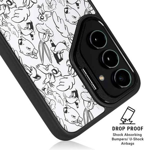 Looney Tunes Looney Squad Black and White Grid Galaxy S25 Kickstand Case