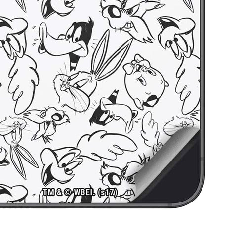 Looney Tunes Looney Squad Black and White Grid Galaxy S25 Skin