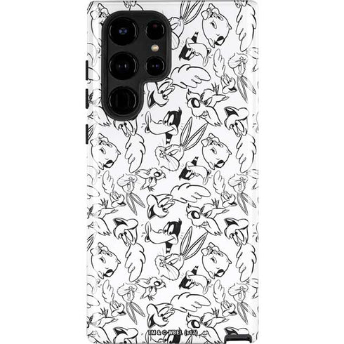 Looney Tunes Looney Squad Black and White Grid Galaxy Cases