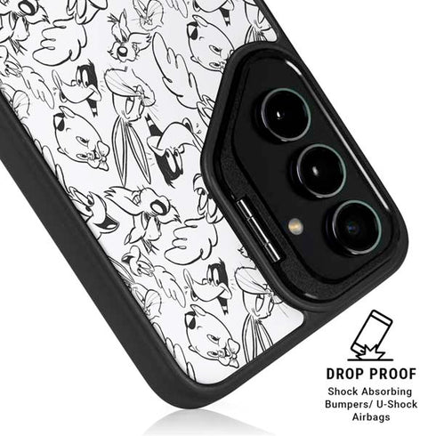 Looney Tunes Looney Squad Black and White Grid Galaxy S24 Ultra Kickstand Case