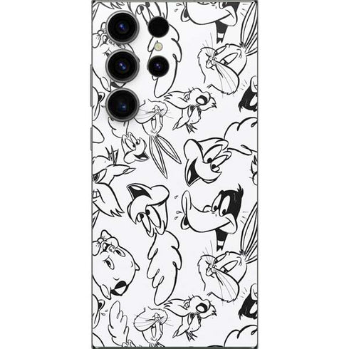 Looney Tunes Looney Squad Black and White Grid Galaxy S25 Ultra Skin