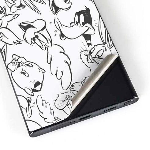 Looney Tunes Looney Squad Black and White Grid Galaxy S25 Ultra Skin
