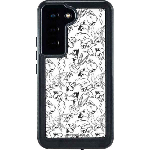 Looney Tunes Looney Squad Black and White Grid Galaxy S24 Waterproof Case