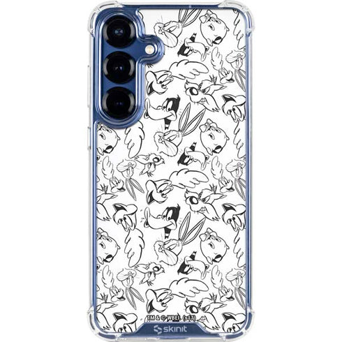 Looney Tunes Looney Squad Black and White Grid Galaxy S25 Clear Case