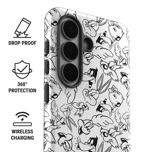 Looney Tunes Looney Squad Black and White Grid Galaxy S26 Impact Case
