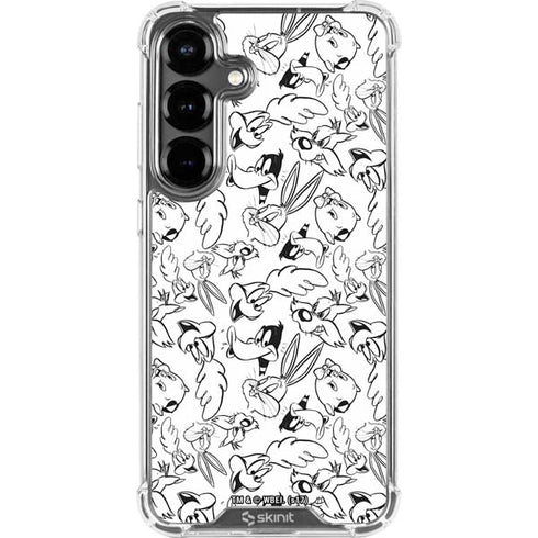 Looney Tunes Looney Squad Black and White Grid Galaxy S26 Plus Clear Case