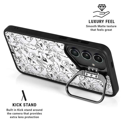Looney Tunes Looney Squad Black and White Grid Galaxy S26 Plus Kickstand Case