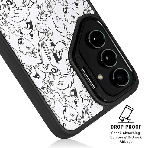 Looney Tunes Looney Squad Black and White Grid Galaxy S26 Plus Kickstand Case