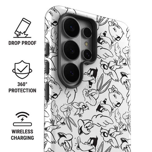 Looney Tunes Looney Squad Black and White Grid Galaxy S26 Ultra Impact Case