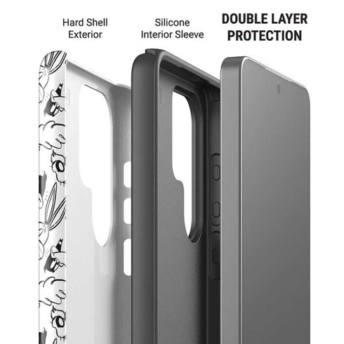 Looney Tunes Looney Squad Black and White Grid Galaxy S26 Ultra Impact Case