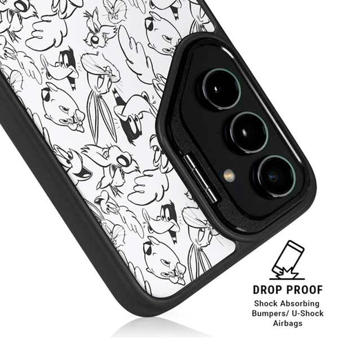 Looney Tunes Looney Squad Black and White Grid Galaxy S26 Ultra Kickstand Case