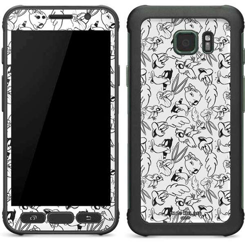 Looney Tunes Looney Squad Black and White Grid Galaxy S7 Active Skin