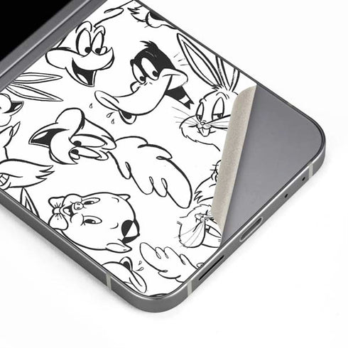 Looney Tunes Looney Squad Black and White Grid Galaxy Z Flip6 Skin