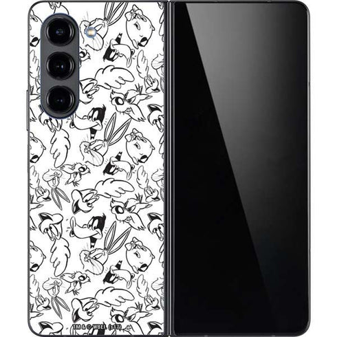 Looney Tunes Looney Squad Black and White Grid Galaxy Z Fold5 5G Skin