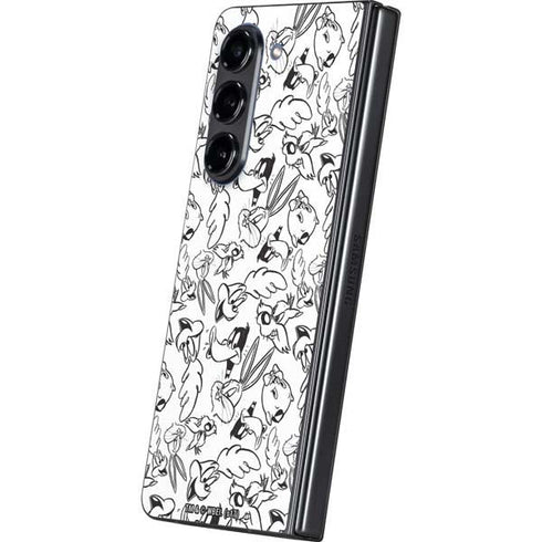 Looney Tunes Looney Squad Black and White Grid Galaxy Z Fold5 5G Skin