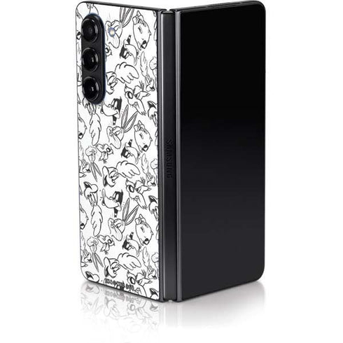 Looney Tunes Looney Squad Black and White Grid Galaxy Z Fold5 5G Skin