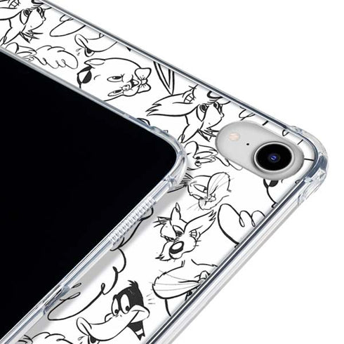 Looney Tunes Looney Squad Black and White Grid iPad 11th Gen (2025) Clear Case