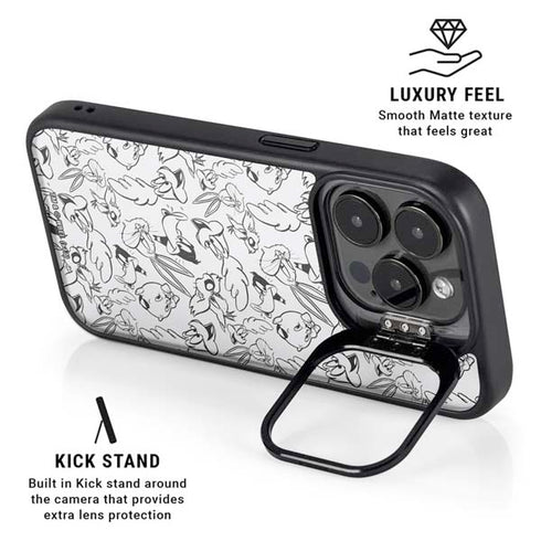 Looney Tunes Looney Squad Black and White Grid iPhone 13 Pro Kickstand Case