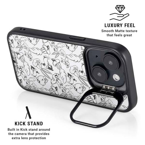Looney Tunes Looney Squad Black and White Grid iPhone 14 Kickstand Case