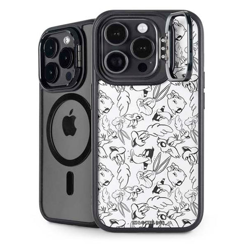 Looney Tunes Looney Squad Black and White Grid iPhone 14 Pro Max Kickstand Case