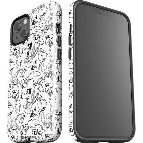 Looney Tunes Looney Squad Black and White Grid iPhone 15 Impact Case