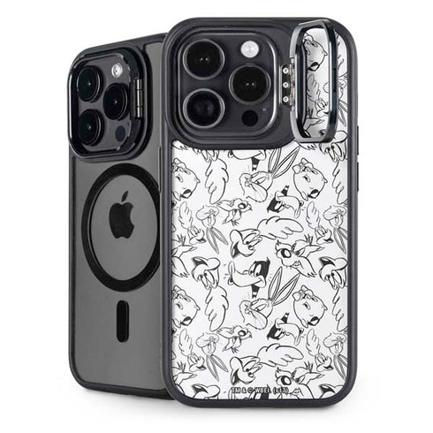Looney Tunes Looney Squad Black and White Grid iPhone 15 Pro Max Kickstand Case