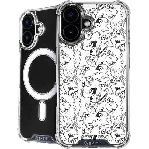 Looney Tunes Looney Squad Black and White Grid iPhone 16 MagSafe Case