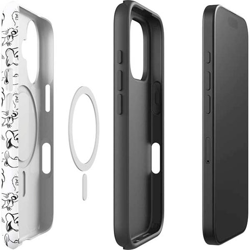 Looney Tunes Looney Squad Black and White Grid iPhone 16 Plus Magsafe Impact Case