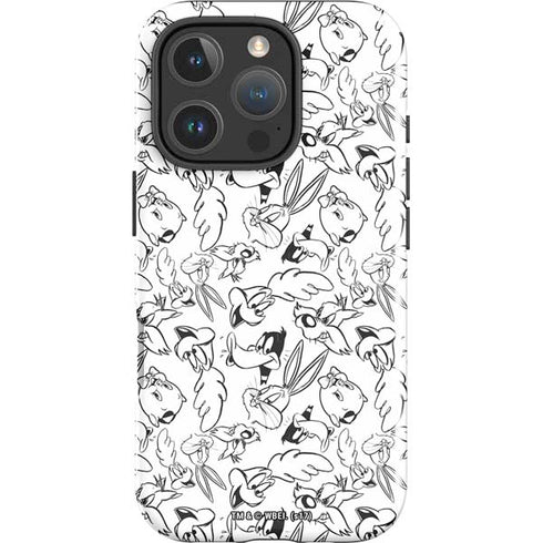 Looney Tunes Looney Squad Black and White Grid iPhone 16 Pro Impact Case