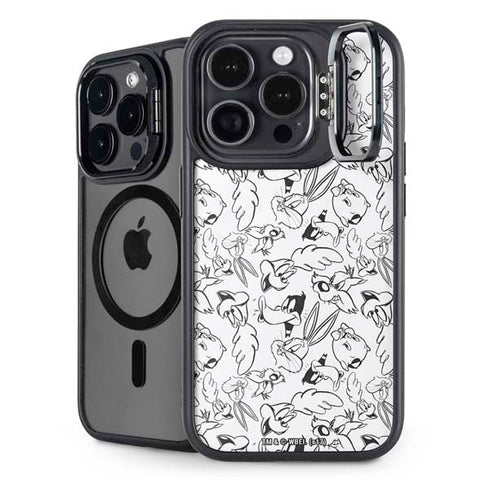 Looney Tunes Looney Squad Black and White Grid iPhone 16 Pro Kickstand Case