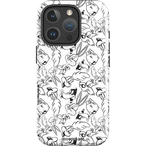 Looney Tunes Looney Squad Black and White Grid iPhone 16 Pro Magsafe Impact Case
