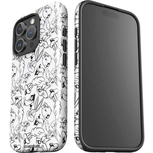 Looney Tunes Looney Squad Black and White Grid iPhone 16 Pro Max Impact Case